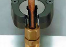 Photo showing the third and final step in the tightening process of a Cleco 24 Series tube nut wrench.